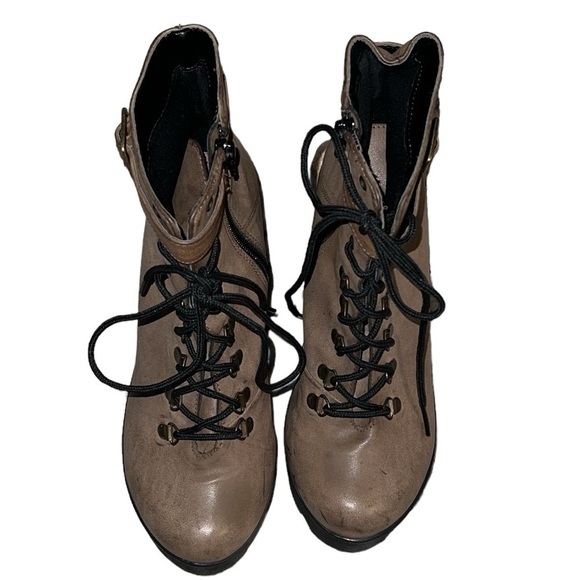 Santas & Saltos made in Brazil lace up heel combat hiking style boots sz 8 - Picture 3 of 7